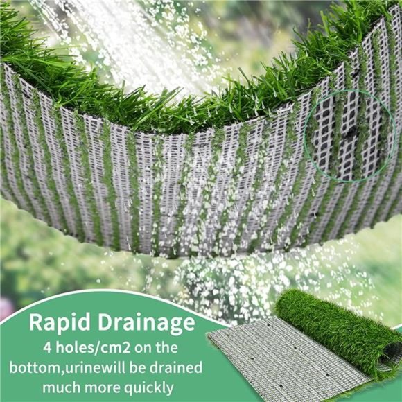 Artificial Pet Pee Grass Mat for Puppy, Pet Turf Fake Grass - 2 Pack (18" x 23") - Picture 3 of 6